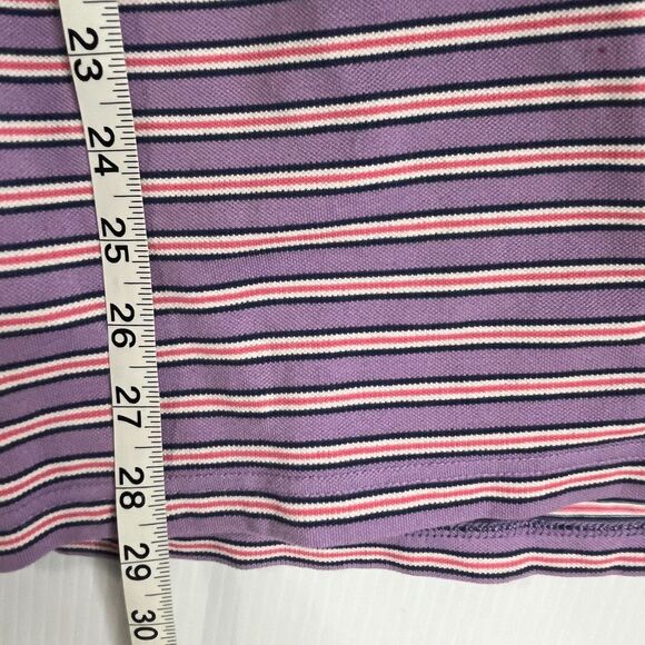Peter Millar Summer Comfort Golf Polo Shirt Mens Large Purple Stripped - Picture 6 of 7
